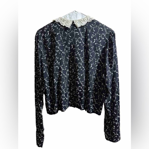 ms choice Lace Collard Shirt And Skirt Set 70 Vintage - Picture 3 of 5